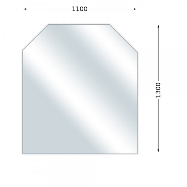 Glasbodenplatte Metherm Sechseck 1300 x 1100 mm